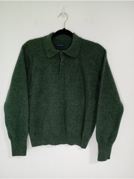 Ralph Lauren Other - Ralph Lauren Green Lambswool Polo Sweater Long Sleeve Mens Size M